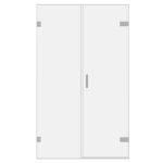 Room H2o frameless wall hinge shower door with inline panel FWHD1I00