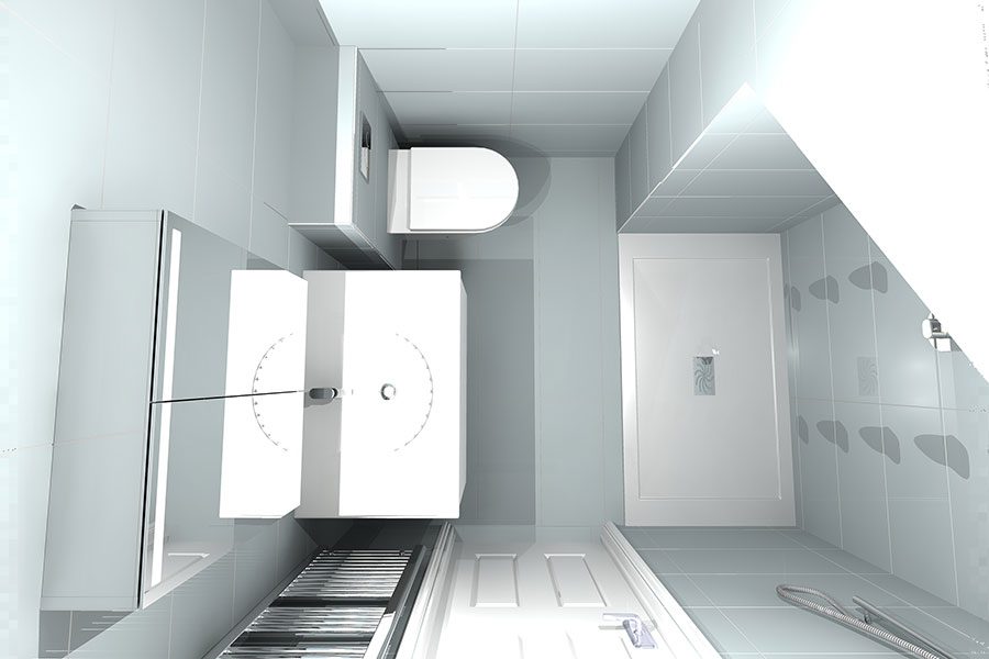 Overhead 3D design shower room
