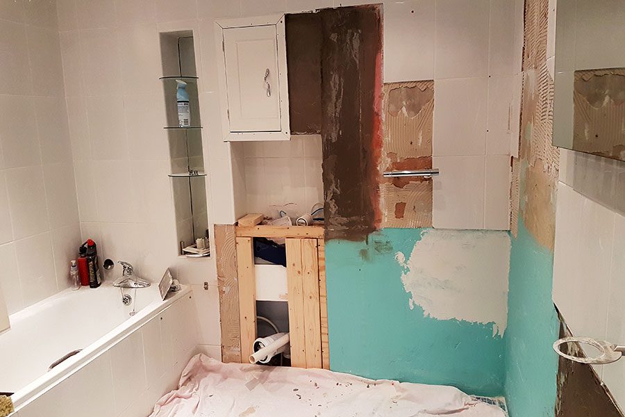 The original bathroom was stripped out to make way for the new wetroom