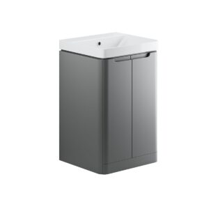 Lambra freestanding bathroom vanity unit and sink 500 wide in matt grey finish DIFTP1790