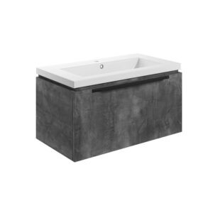 Bathrooms to Love Framework 815mm wall hung vanity unit and basin in metal grey
