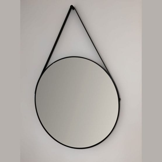 Modena 60cm black round hanging bathroom mirror DIMR0010