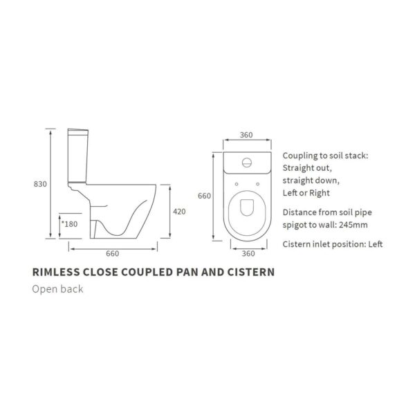 Cilantro Rimless C/C Open Back WC Technical Diagram