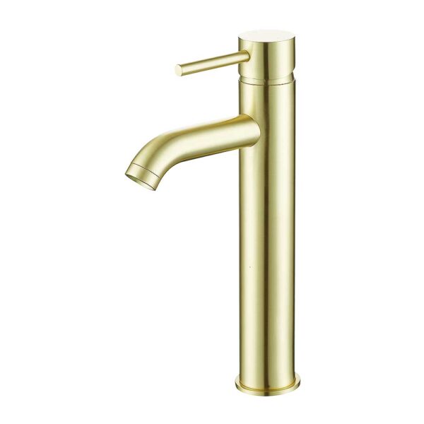 Pesca Tall Basin Mixer Tap in Brushed Brass