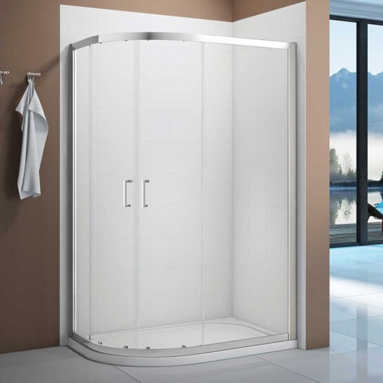 Merlyn Vivid Boost single door offset curved quadrant shower enclosure