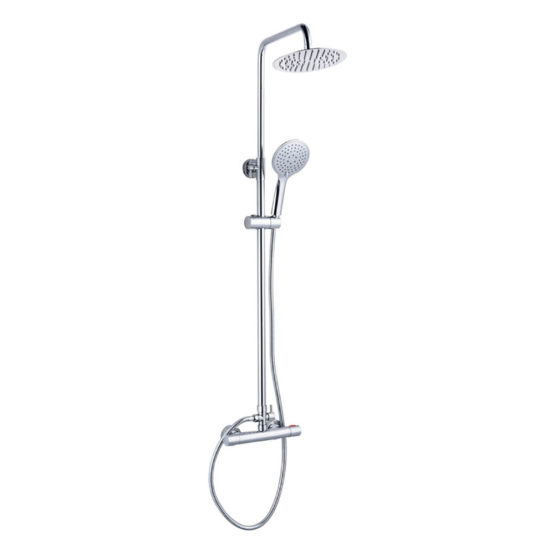 Rondi Thermostatic Bar Mixer with Round Handset and Overhead fixed shower head