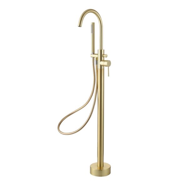 Pesca Floor Standing Bath/Shower Mixer Brushed Brass DITB1096