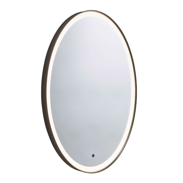 Roper Rhodes Frame 50x70cm oval illuminated bathroom mirror with anthracite grey frame