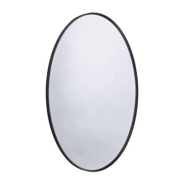 Roper Rhodes 500mm oval bathroom mirror with contemporary slim matt black frame