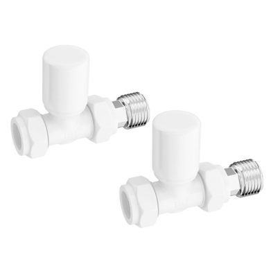 Patterned white radiator valves - angled