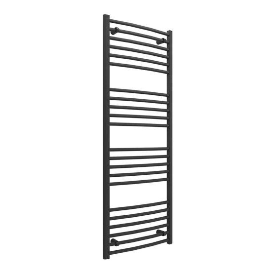 Rubi curved ladder towel radiator in anthracite 500x1600x30mm