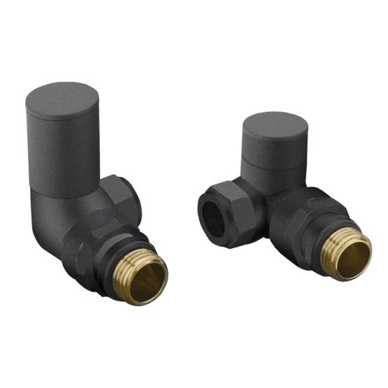 Pattern corner radiator valves - black