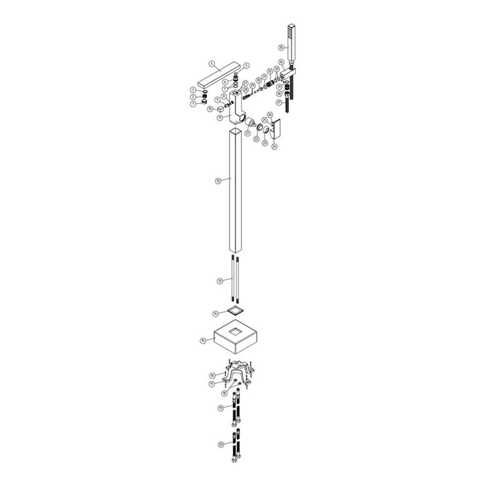 Cisco free standing bath shower mixer tap - chrome - ROOM105736 - parts diagram