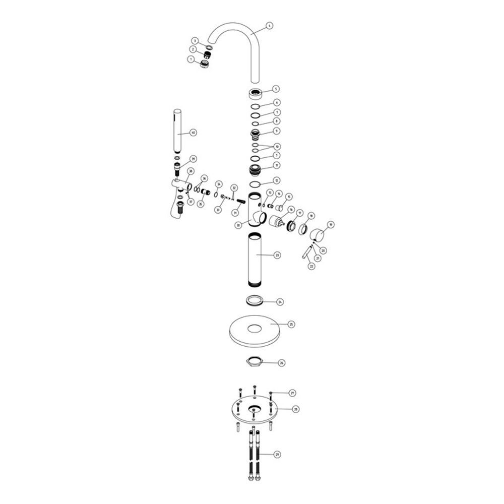 Santi free standing bath shower mixer tap - chrome - ROOM105699 - parts diagram